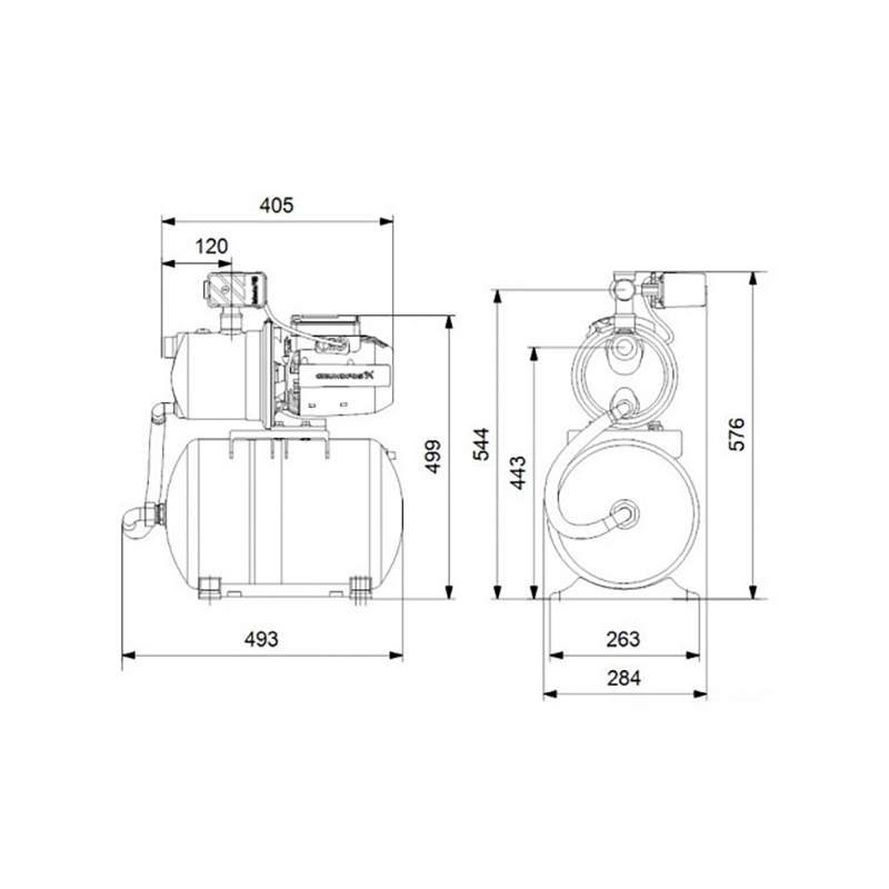Установка насосная самовсасывающая Grundfos JP 3-42 PT-H — изображение 4