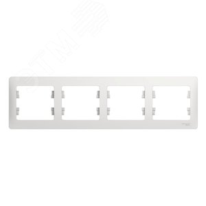 GLOSSA Рамка горизонтальная 4 поста белая